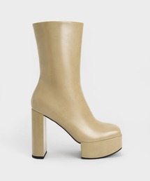 【値下げ】CHARLES&KEITH チャールズアンドキース ヒールブーツ 厚底 CHARLES & KEITH｜チャールズ＆キースのブーツ（厚底）通販