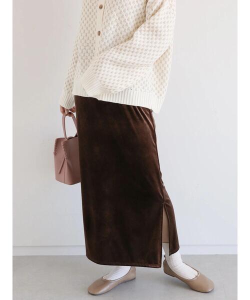 ehka sopo（エヘカソポ）の「◎ベロアタイトスカート（スカート・レディース・ベージュ/ブラウン/ブラック・ﾌﾘ-）」の20枚目の写真