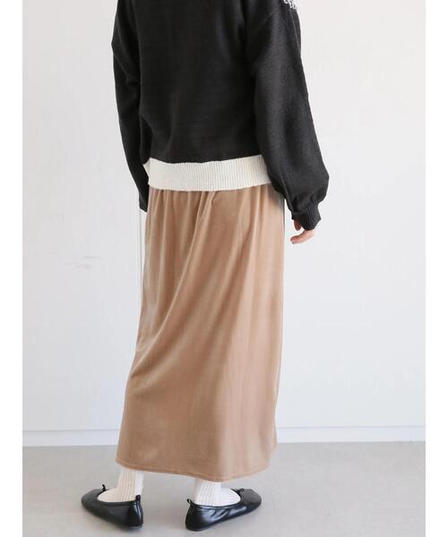 ehka sopo（エヘカソポ）の「◎ベロアタイトスカート（スカート・レディース・ベージュ/ブラウン/ブラック・ﾌﾘ-）」の4枚目の写真