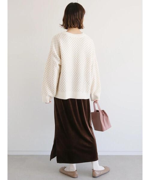 ehka sopo（エヘカソポ）の「◎ベロアタイトスカート（スカート・レディース・ベージュ/ブラウン/ブラック・ﾌﾘ-）」の8枚目の写真