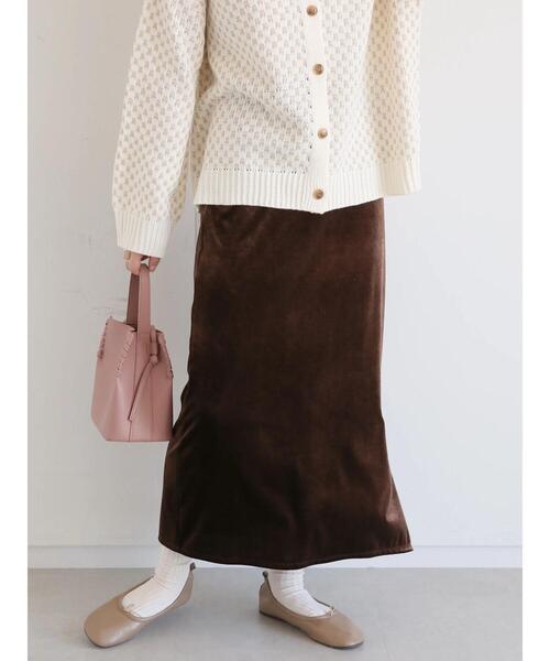 ehka sopo（エヘカソポ）の「◎ベロアタイトスカート（スカート・レディース・ベージュ/ブラウン/ブラック・ﾌﾘ-）」の9枚目の写真