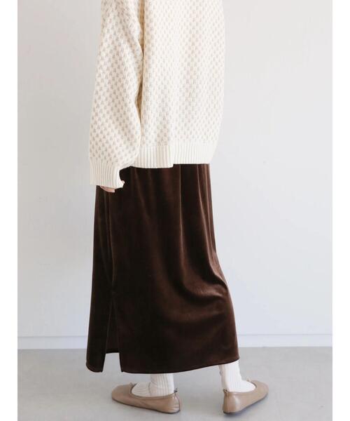 ehka sopo（エヘカソポ）の「◎ベロアタイトスカート（スカート・レディース・ベージュ/ブラウン/ブラック・ﾌﾘ-）」の10枚目の写真