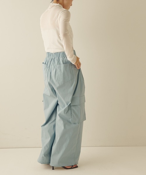 COLLAGE GALLARDAGALANTE（コラージュガリャルダガランテ）の「ナイロンカーゴパンツ（カーゴパンツ・レディース・ブルー/ブラック/ホワイト・FREE）」の10枚目の写真