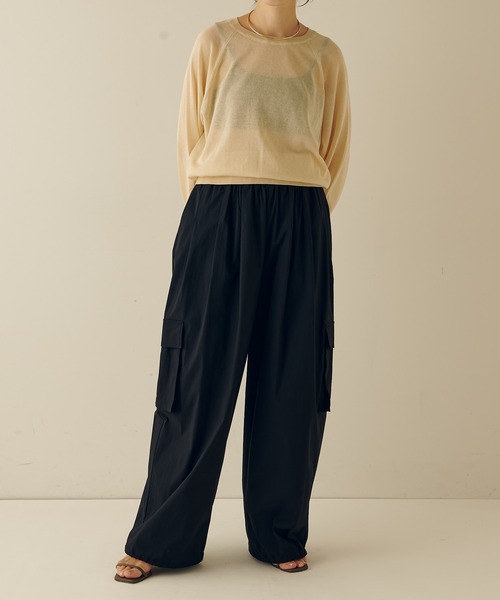 COLLAGE GALLARDAGALANTE（コラージュガリャルダガランテ）の「ナイロンカーゴパンツ（カーゴパンツ・レディース・ブルー/ブラック/ホワイト・FREE）」の4枚目の写真