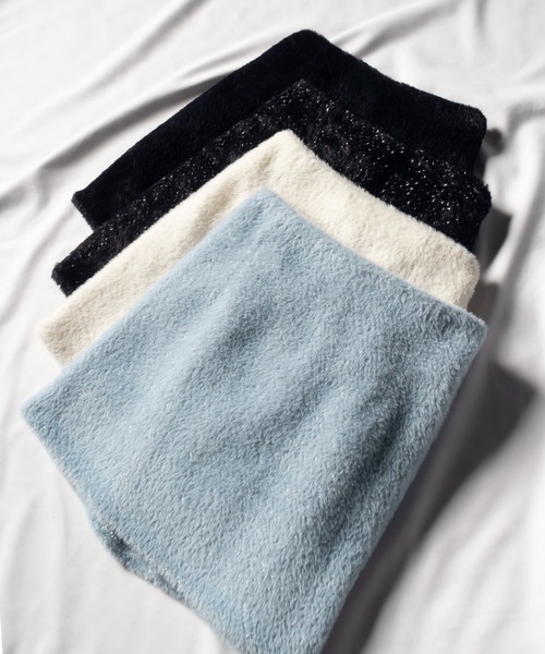 me+em select（ミームセレクト）の「シャギーファーミニスカート【 韓国製 】（スカート・レディース・ブラック系その他/アイボリー/ブルー/ブラック・FREE）」の7枚目の写真