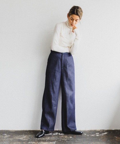 BAYFLOW（ベイフロー）の「スラックスジーンズ23SS（デニムパンツ・レディース・インディゴブルー/ブラック・SMALL/MEDIUM/LARGE）」の9枚目の写真