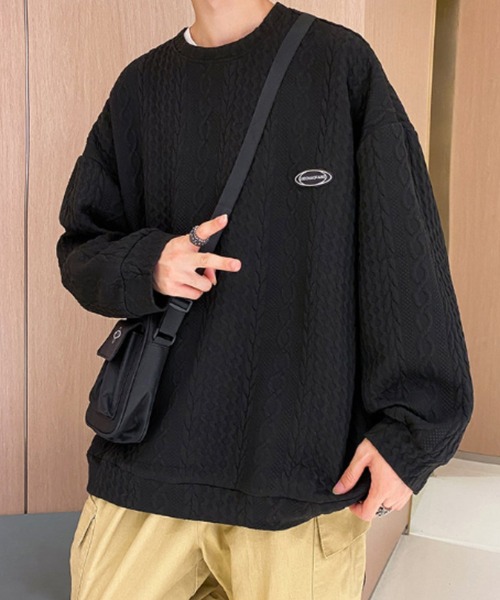 MGV（エムジーヴィー）の「ワッフル生地ケーブルスウェット（スウェット・メンズ・ホワイト/ブラック・MEDIUM/LARGE/X-LARGE）」の5枚目の写真