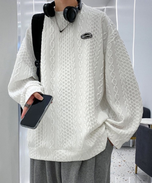 MGV（エムジーヴィー）の「ワッフル生地ケーブルスウェット（スウェット・メンズ・ホワイト/ブラック・MEDIUM/LARGE/X-LARGE）」の15枚目の写真