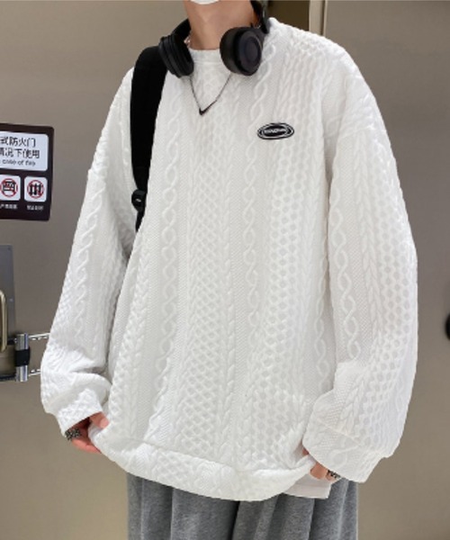 MGV（エムジーヴィー）の「ワッフル生地ケーブルスウェット（スウェット・メンズ・ホワイト/ブラック・MEDIUM/LARGE/X-LARGE）」の17枚目の写真