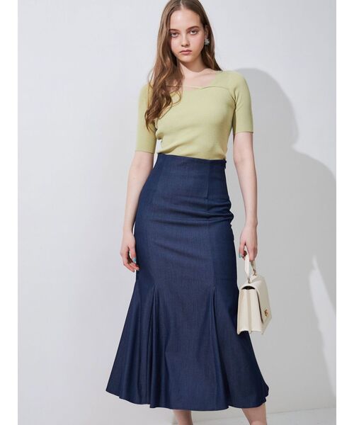 MERCURYDUO（マーキュリーデュオ）の「2WAYアシメネックテープリブニット（ニット/セーター・レディース・レッド/オフホワイト/ブラック/ライム・FREE）」の16枚目の写真