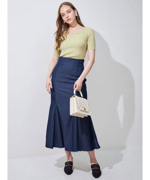 MERCURYDUO（マーキュリーデュオ）の「2WAYアシメネックテープリブニット（ニット/セーター・レディース・レッド/オフホワイト/ブラック/ライム・FREE）」の18枚目の写真