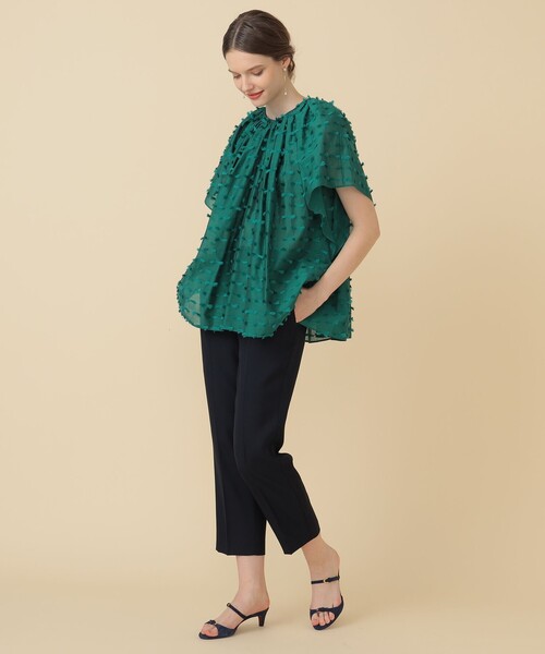 EFFE BEAMS(エッフェビームス)の「EFFE BEAMS / ドライツイル ゴムパンツ(スラックス・レディース・ピンク/ネイビー・36/38)」の5枚目の写真