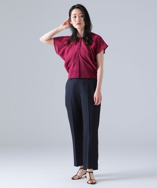 EFFE BEAMS(エッフェビームス)の「EFFE BEAMS / ドライツイル ゴムパンツ(スラックス・レディース・ピンク/ネイビー・36/38)」の7枚目の写真