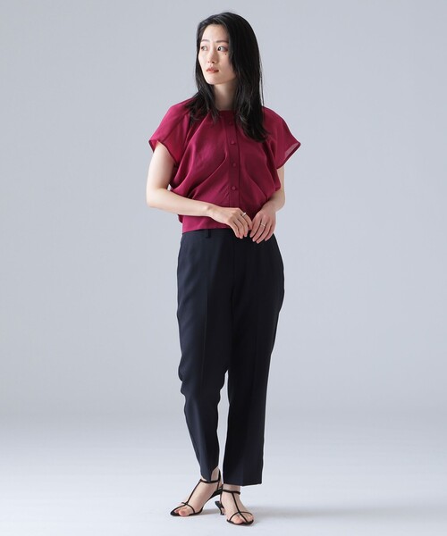 EFFE BEAMS(エッフェビームス)の「EFFE BEAMS / ドライツイル ゴムパンツ(スラックス・レディース・ピンク/ネイビー・36/38)」の15枚目の写真