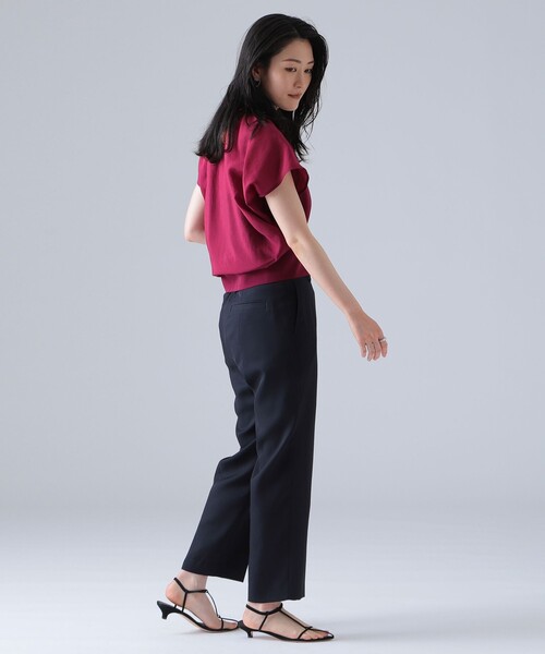 EFFE BEAMS(エッフェビームス)の「EFFE BEAMS / ドライツイル ゴムパンツ(スラックス・レディース・ピンク/ネイビー・36/38)」の10枚目の写真