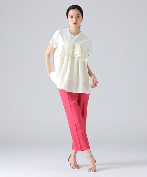 EFFE BEAMS(エッフェビームス)の「EFFE BEAMS / ドライツイル ゴムパンツ(スラックス・レディース・ピンク/ネイビー・36/38)」の11枚目の写真