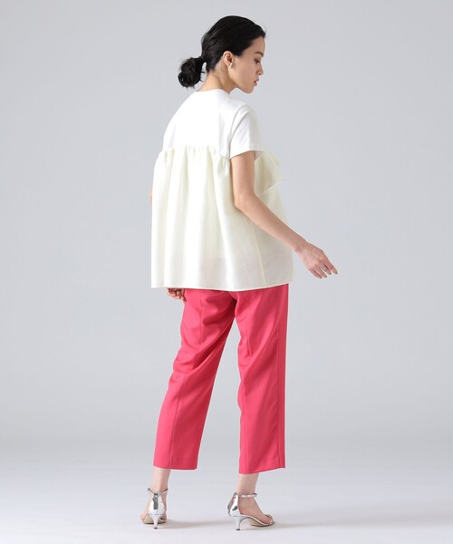 EFFE BEAMS(エッフェビームス)の「EFFE BEAMS / ドライツイル ゴムパンツ(スラックス・レディース・ピンク/ネイビー・36/38)」の14枚目の写真