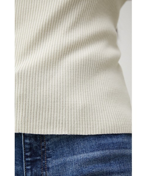 AZUL by moussy（アズールバイマウジー）の「2WAY SLEEVE BUTTON RIB KNIT/2WAYスリーブボタンリブニット（ニット/セーター・レディース・ブラック/オフホワイト/ライトブルー/オレンジ・SMALL/MEDIUM）」の13枚目の写真