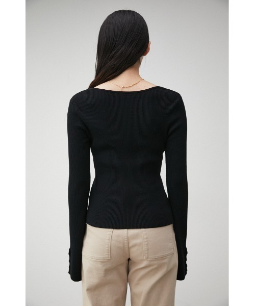 AZUL by moussy（アズールバイマウジー）の「2WAY SLEEVE BUTTON RIB KNIT/2WAYスリーブボタンリブニット（ニット/セーター・レディース・ブラック/オフホワイト/ライトブルー/オレンジ・SMALL/MEDIUM）」の21枚目の写真