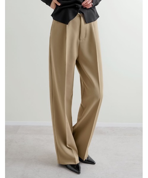 Re:EDIT（リエディ）の「[販売枚数2.2万枚突破！][オフィスカジュアル][低身長/高身長/大きいサイズ有]ストレッチツイルタックワイドパンツ（スラックス・レディース・チャコールグレー/ブラック/ベージュ/モカ/ホワイト系その他/ダークブラウン/ピンク・SHORT/SMALL/MEDIUM/TALL/LARGE/X-LARGE/AL/ALL/AM）」の22枚目の写真