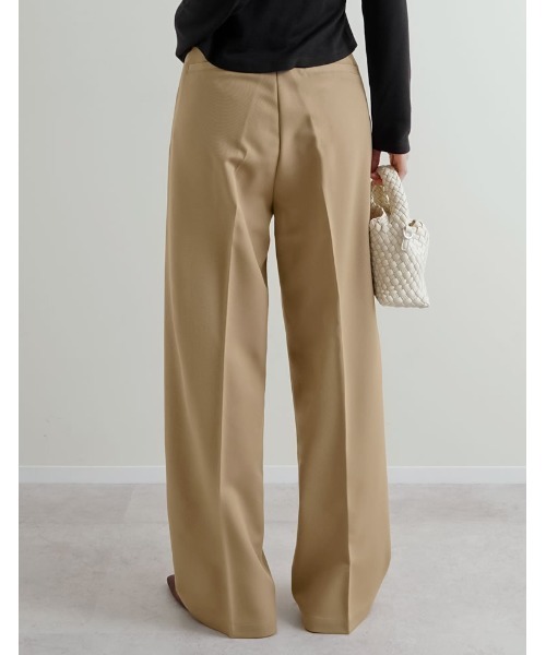 Re:EDIT（リエディ）の「[販売枚数2.2万枚突破！][オフィスカジュアル][低身長/高身長/大きいサイズ有]ストレッチツイルタックワイドパンツ（スラックス・レディース・チャコールグレー/ブラック/ベージュ/モカ/ホワイト系その他/ダークブラウン/ピンク・SHORT/SMALL/MEDIUM/TALL/LARGE/X-LARGE/AL/ALL/AM）」の20枚目の写真