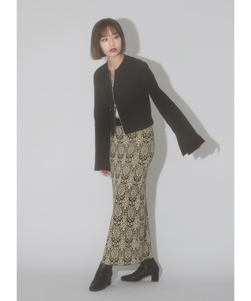 Adoon plain（アドーンプレーン）の「【2way】ジャガードナロースカート（スカート・レディース・ブラック/グレイッシュベージュ/ブルー・LARGE/MEDIUM）」の15枚目の写真