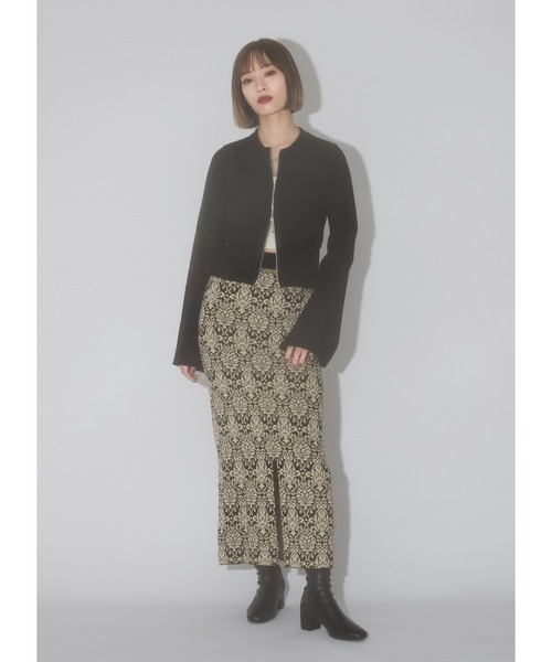 Adoon plain（アドーンプレーン）の「【2way】ジャガードナロースカート（スカート・レディース・ブラック/グレイッシュベージュ/ブルー・LARGE/MEDIUM）」の14枚目の写真