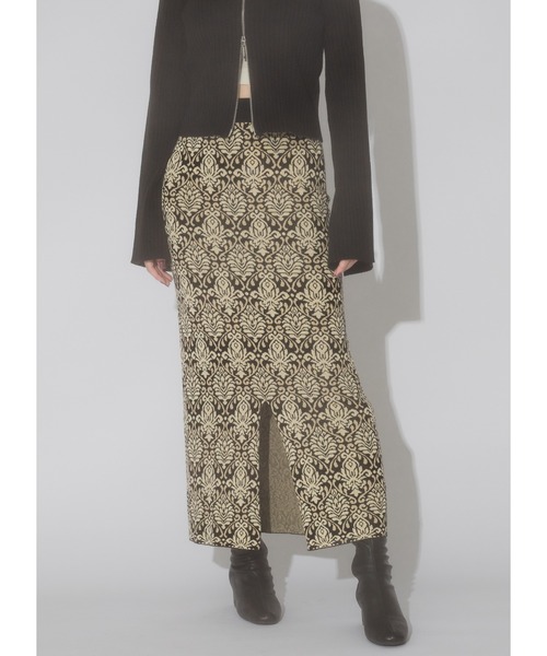 Adoon plain（アドーンプレーン）の「【2way】ジャガードナロースカート（スカート・レディース・ブラック/グレイッシュベージュ/ブルー・LARGE/MEDIUM）」の11枚目の写真