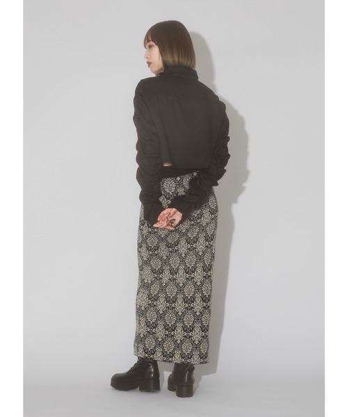 Adoon plain（アドーンプレーン）の「【2way】ジャガードナロースカート（スカート・レディース・ブラック/グレイッシュベージュ/ブルー・LARGE/MEDIUM）」の9枚目の写真