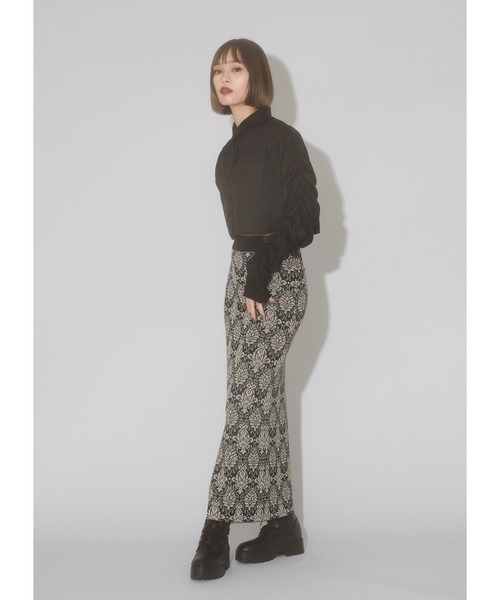 Adoon plain（アドーンプレーン）の「【2way】ジャガードナロースカート（スカート・レディース・ブラック/グレイッシュベージュ/ブルー・LARGE/MEDIUM）」の8枚目の写真