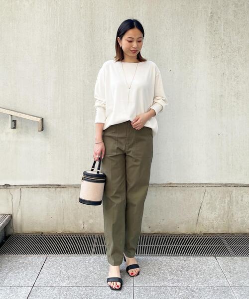 OPAQUE.CLIP（オペークドットクリップ）の「◆オーガニックコットン混ベイカーパンツ（その他パンツ・レディース・カーキ/オフホワイト/ブラック・40/36/38/34/42）」の10枚目の写真