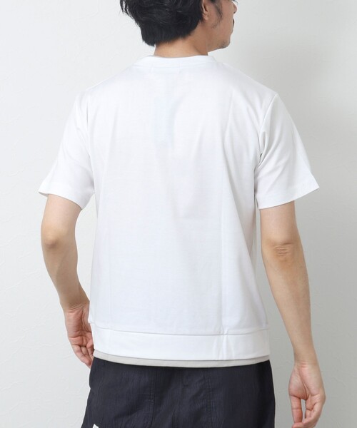 NOLLEY'S goodman（ノーリーズグッドマン）の「フェイクレイヤードTシャツ（Tシャツ/カットソー・メンズ・ネイビー/グレイッシュベージュ/ホワイト/グレイッシュブルー・S/M/L）」の5枚目の写真