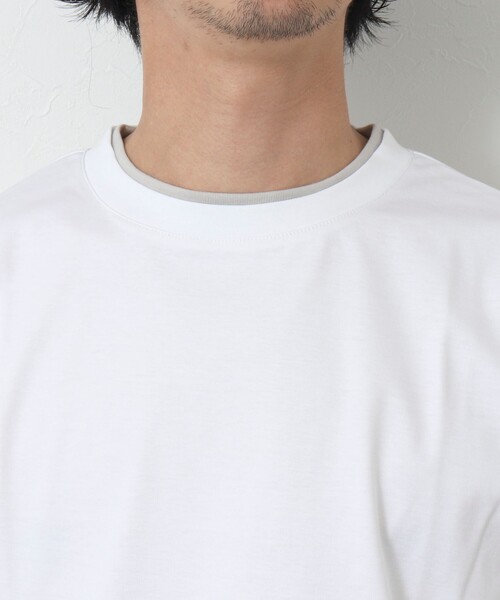 NOLLEY'S goodman（ノーリーズグッドマン）の「フェイクレイヤードTシャツ（Tシャツ/カットソー・メンズ・ネイビー/グレイッシュベージュ/ホワイト/グレイッシュブルー・S/M/L）」の11枚目の写真
