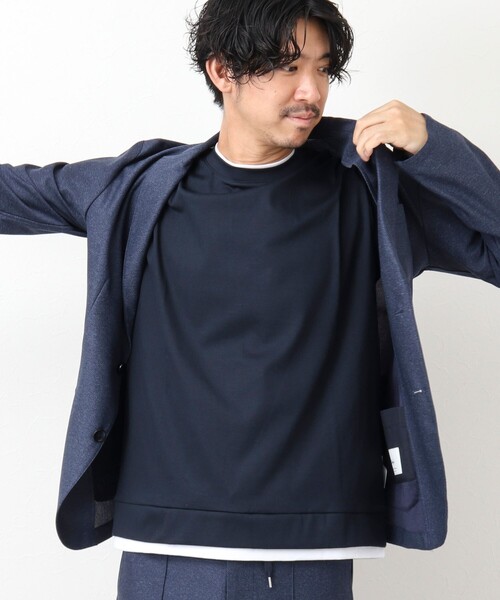 NOLLEY'S goodman（ノーリーズグッドマン）の「フェイクレイヤードTシャツ（Tシャツ/カットソー・メンズ・ネイビー/グレイッシュベージュ/ホワイト/グレイッシュブルー・S/M/L）」の21枚目の写真