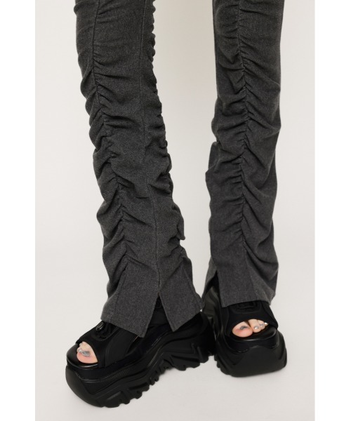 SLY（スライ）の「GATHER HEM FLARE PT ギャザー ヘム フレアパンツ（スラックス・レディース・ブラック/杢グレー/アイボリー・FREE）」の21枚目の写真