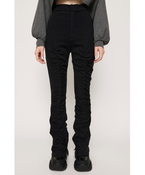 SLY（スライ）の「GATHER HEM FLARE PT ギャザー ヘム フレアパンツ（スラックス・レディース・ブラック/杢グレー/アイボリー・FREE）」の11枚目の写真