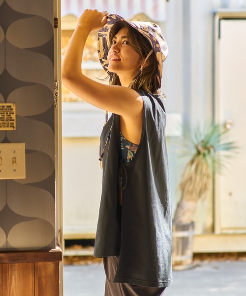 Ungrid（アングリッド）の「【ムラサキスポーツ別注】UNGRID/アングリッド  水陸両用/無地タンクトップ/ラッシュガードタンクトップ  623116（タンクトップ・レディース・ブラック/ベージュ・M）」の5枚目の写真