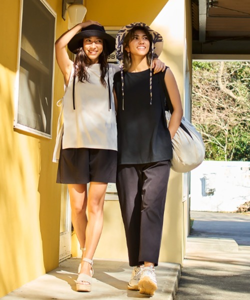 Ungrid（アングリッド）の「【ムラサキスポーツ別注】UNGRID/アングリッド  水陸両用/無地タンクトップ/ラッシュガードタンクトップ  623116（タンクトップ・レディース・ブラック/ベージュ・M）」の15枚目の写真