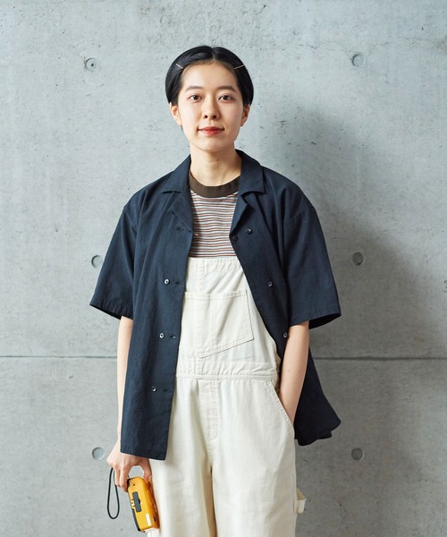 PAR ICI（パーリッシィ）の「先染めBIGチェック/コットンリネン 開襟シャツ(セットアップ対応)（シャツ/ブラウス・レディース・グリーン/ブラック/ブルー・FREE）」の20枚目の写真