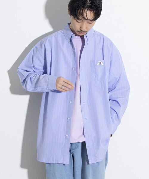 GEVACO（ゲバコ）の「【GEVACO/ゲバコ】タイプライター ストライプシャツ 長袖 ボタンダウン ダディシャツ（シャツ/ブラウス・メンズ・ブルー系その他/ブルー系その他2/オフホワイト・L/M）」の3枚目の写真