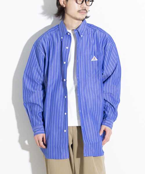 GEVACO（ゲバコ）の「【GEVACO/ゲバコ】タイプライター ストライプシャツ 長袖 ボタンダウン ダディシャツ（シャツ/ブラウス・メンズ・ブルー系その他/ブルー系その他2/オフホワイト・L/M）」の15枚目の写真