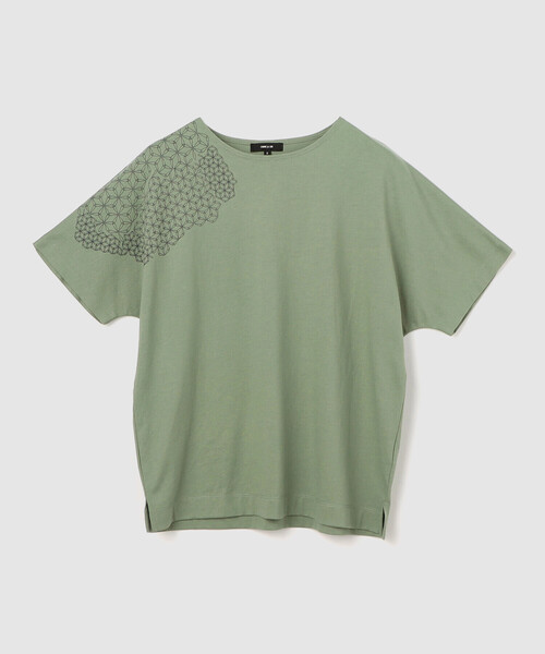 COMME CA ISM（コムサイズム）の「和柄プリント Ｔシャツ（Tシャツ/カットソー・レディース・グリーン/ホワイト/ブラック/ブルー・MEDIUM/LARGE）」の3枚目の写真