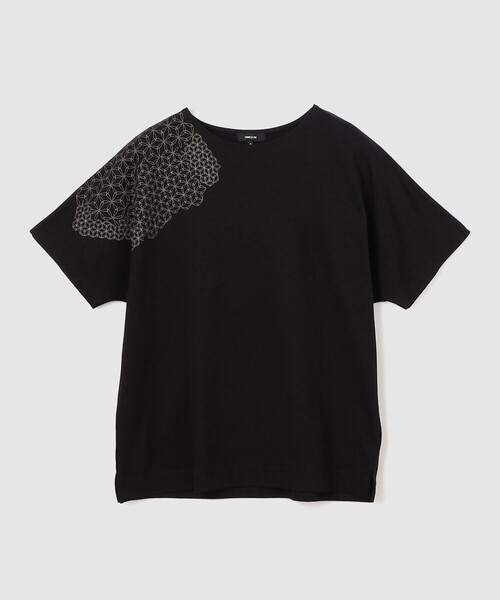 COMME CA ISM（コムサイズム）の「和柄プリント Ｔシャツ（Tシャツ/カットソー・レディース・グリーン/ホワイト/ブラック/ブルー・MEDIUM/LARGE）」の2枚目の写真