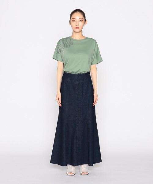 COMME CA ISM（コムサイズム）の「和柄プリント Ｔシャツ（Tシャツ/カットソー・レディース・グリーン/ホワイト/ブラック/ブルー・MEDIUM/LARGE）」の13枚目の写真