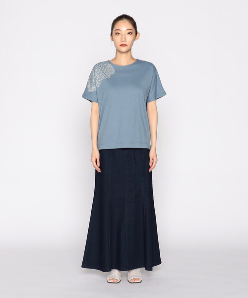 COMME CA ISM（コムサイズム）の「和柄プリント Ｔシャツ（Tシャツ/カットソー・レディース・グリーン/ホワイト/ブラック/ブルー・MEDIUM/LARGE）」の18枚目の写真