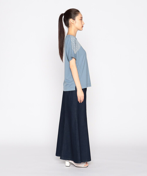 COMME CA ISM（コムサイズム）の「和柄プリント Ｔシャツ（Tシャツ/カットソー・レディース・グリーン/ホワイト/ブラック/ブルー・MEDIUM/LARGE）」の19枚目の写真