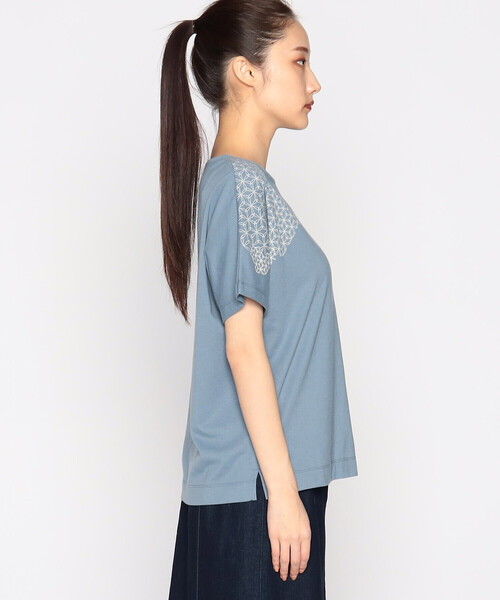 COMME CA ISM（コムサイズム）の「和柄プリント Ｔシャツ（Tシャツ/カットソー・レディース・グリーン/ホワイト/ブラック/ブルー・MEDIUM/LARGE）」の21枚目の写真