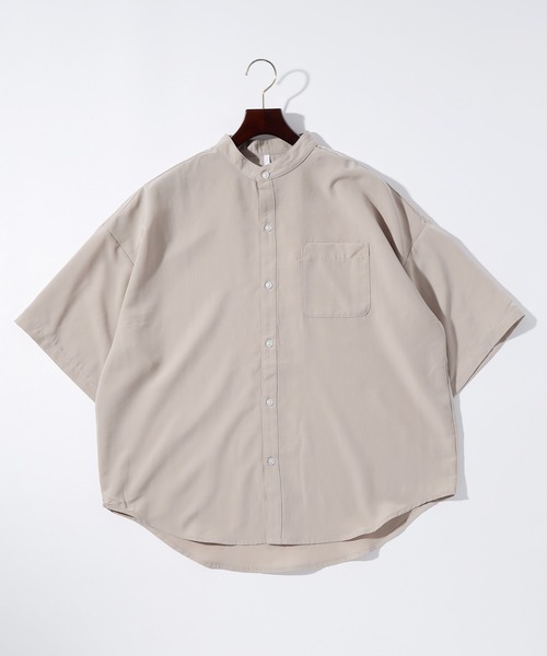THISIS（ディスイズ）の「ビッグシルエット バンドカラーシャツ（シャツ/ブラウス・メンズ・サックスブルー/グリーン/ブラック/モカ/グレイッシュベージュ/ホワイト・X-LARGE/MEDIUM/LARGE）」の5枚目の写真