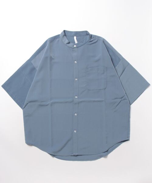 THISIS（ディスイズ）の「ビッグシルエット バンドカラーシャツ（シャツ/ブラウス・メンズ・サックスブルー/グリーン/ブラック/モカ/グレイッシュベージュ/ホワイト・X-LARGE/MEDIUM/LARGE）」の9枚目の写真
