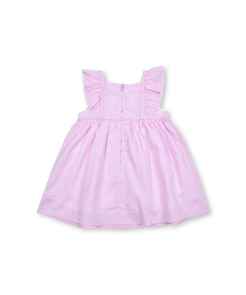 BeBe(ベベ)の「BeBe/コットンシャンブレー袖フリルワンピースベビー(80~90cm)(ワンピース・キッズ・イエロー/ピンク・80/90)」の15枚目の写真